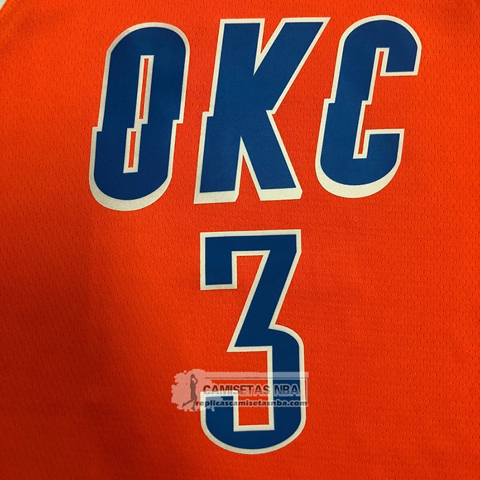 Camiseta Oklahoma City Thunder Chris Paul NO 3 Statement 2021 Naranja